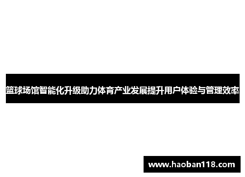 篮球场馆智能化升级助力体育产业发展提升用户体验与管理效率